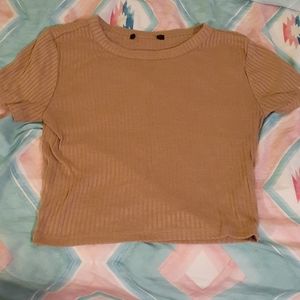 Ribbed, short sleeved, crop top